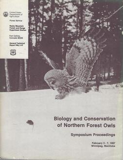 Cover of the symposium proceedings from the Winnipeg, Canada owl conference