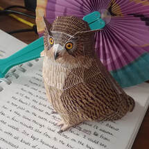 A 3-dimensional owl made from paper