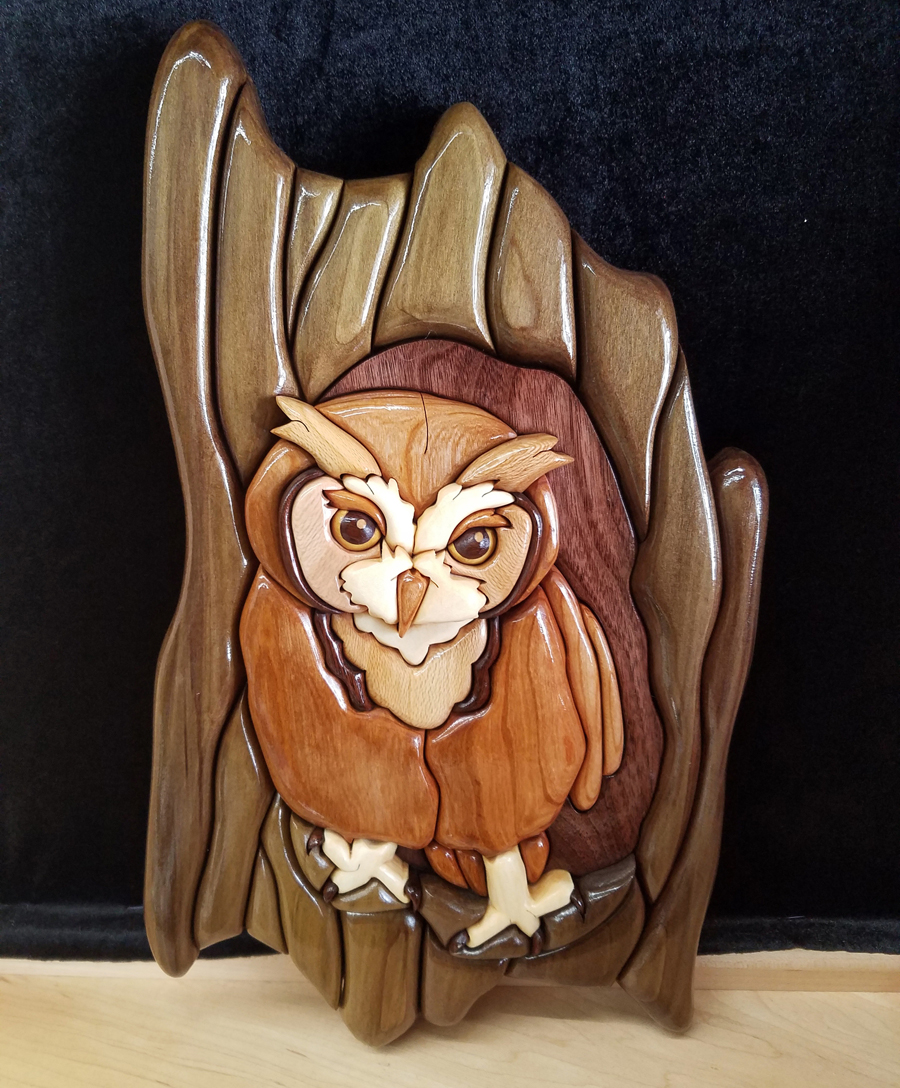 Intarsia Screech Owl